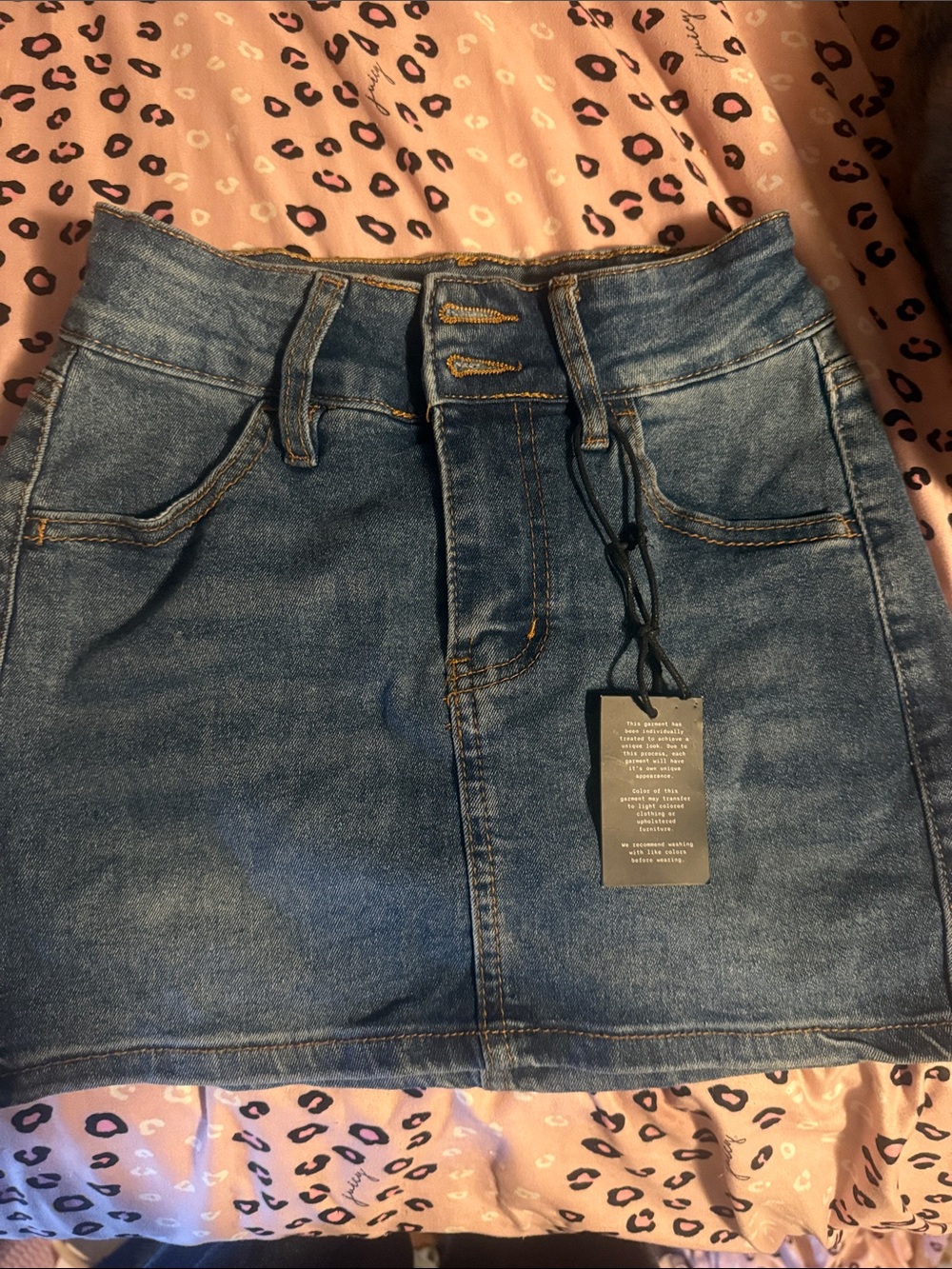 Denim Mini Skirt - Blue